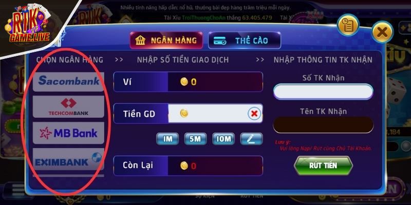 Thực hiện qua ngân hàng
